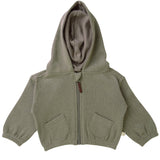 Organic Baby Toddler Hooded Jacket - Olive