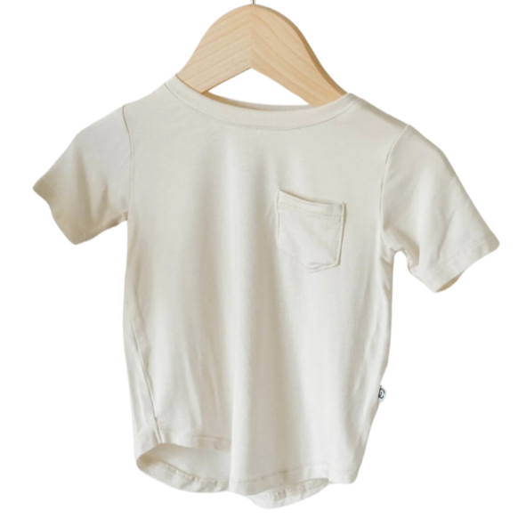 Pocket Tee Curved-Hem - Cream - HoneyBug 