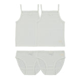 Pointelle White, Girl  (2 Sets) - HoneyBug 