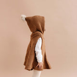 Poncho with Hood - Walnut - HoneyBug 