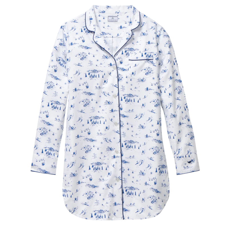 Women's Twill Nightshirt in Chalet Toile - HoneyBug 