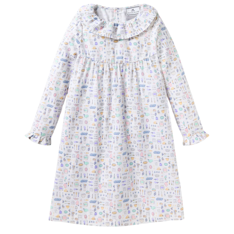 Kid's Twill Scarlett Nightgown in Baking Spirits Bright - HoneyBug 