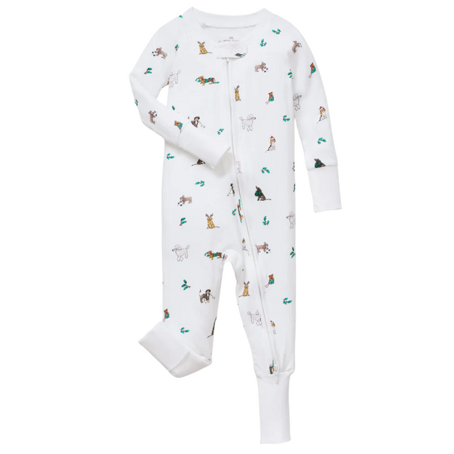 Baby's Pima Peekaboo Romper in Jingle Paws - HoneyBug 