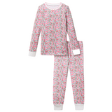 Kid's Pima Snug Fit Pajama Set in Fleurs de Rose - HoneyBug 