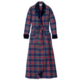 Women's Long Robe with Velvet Trim in Windsor Tartan - HoneyBug 