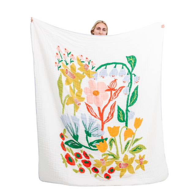 Cottage Garden Throw Blanket - HoneyBug 