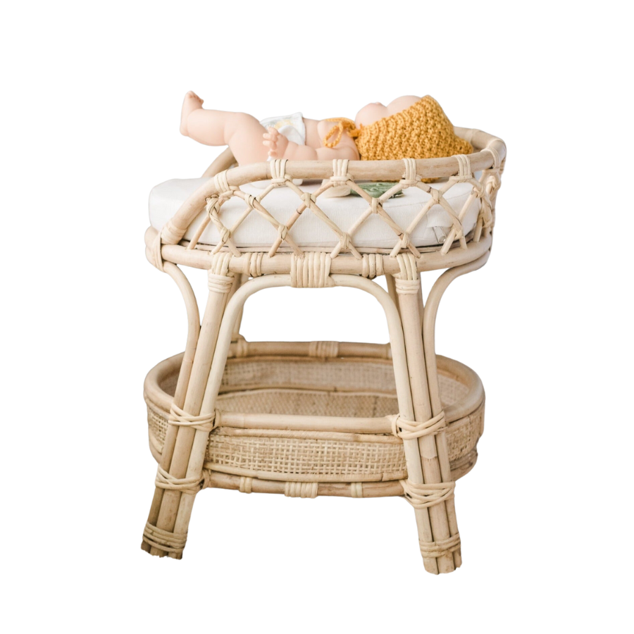 Aria Doll Rattan Changing Table - HoneyBug 