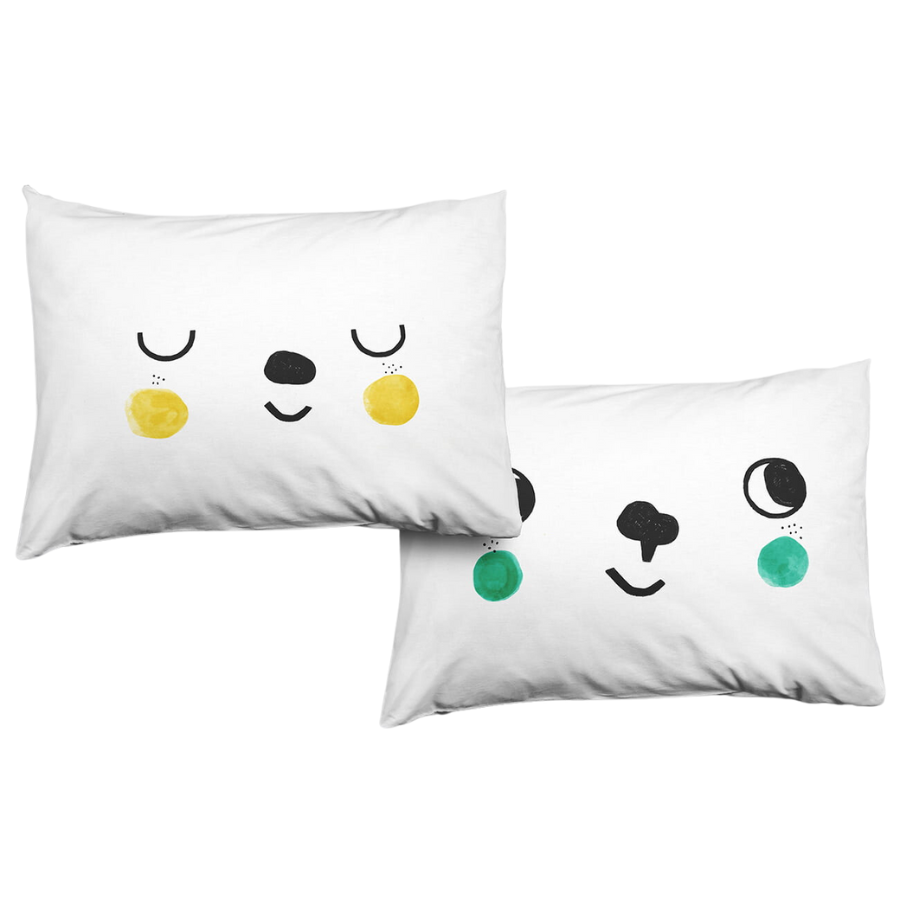 2-pack Happy Faces Standard Size Pillowcases - HoneyBug 