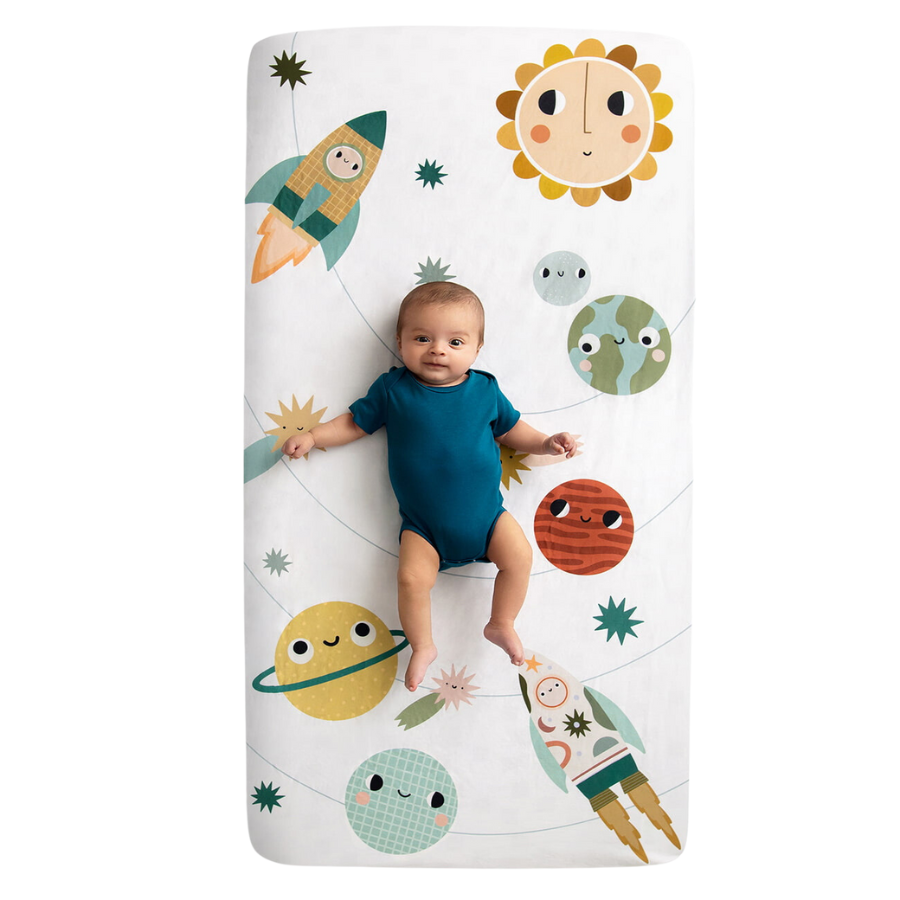 Space Explorer Standard Size Crib Sheet - HoneyBug 