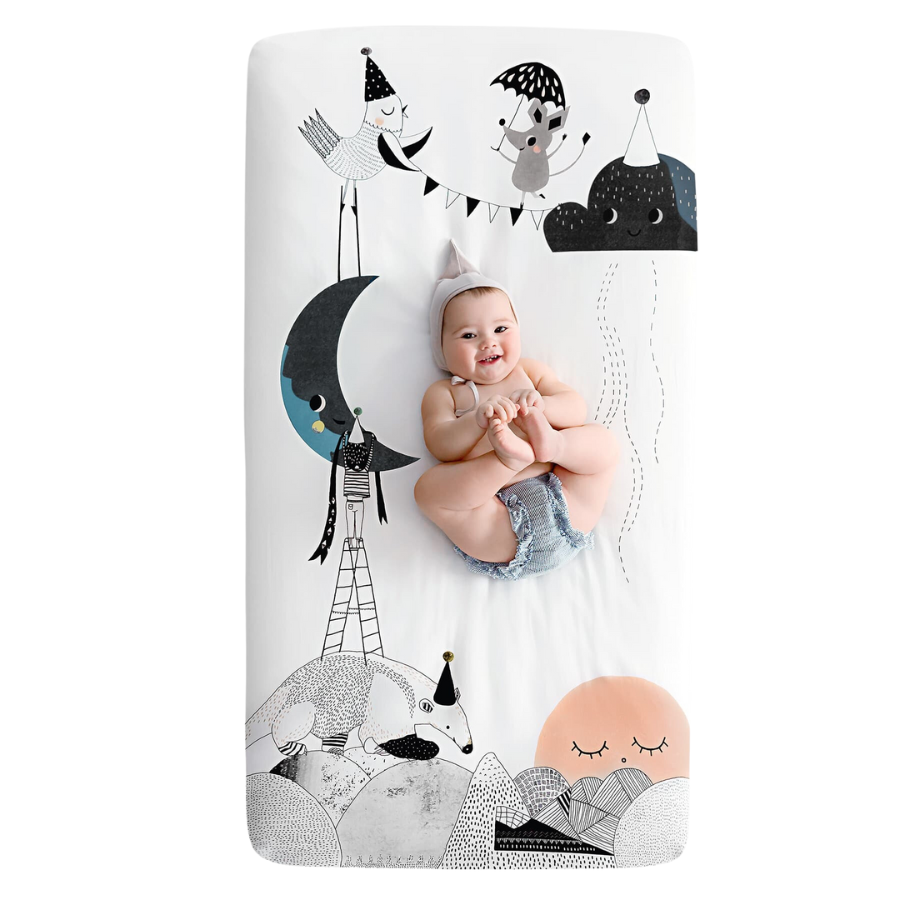 The Moon's Birthday Standard Size Crib Sheet - HoneyBug 