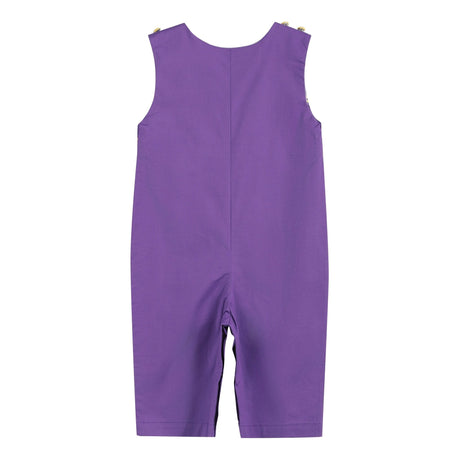 Purple and Gold Football Smocked Overalls