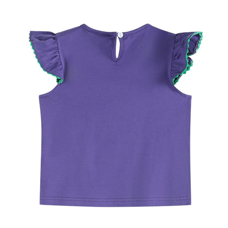 Purple Mardi Gras Applique Ruffle Shirt