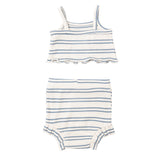 Rib Tank Top & High Waisted Short - Anchor Rib Stripe - HoneyBug 