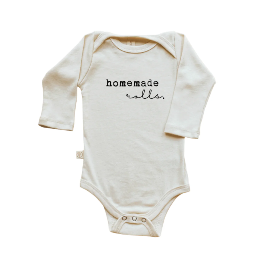 Homemade Rolls - Long Sleeve Organic Cotton Bodysuit