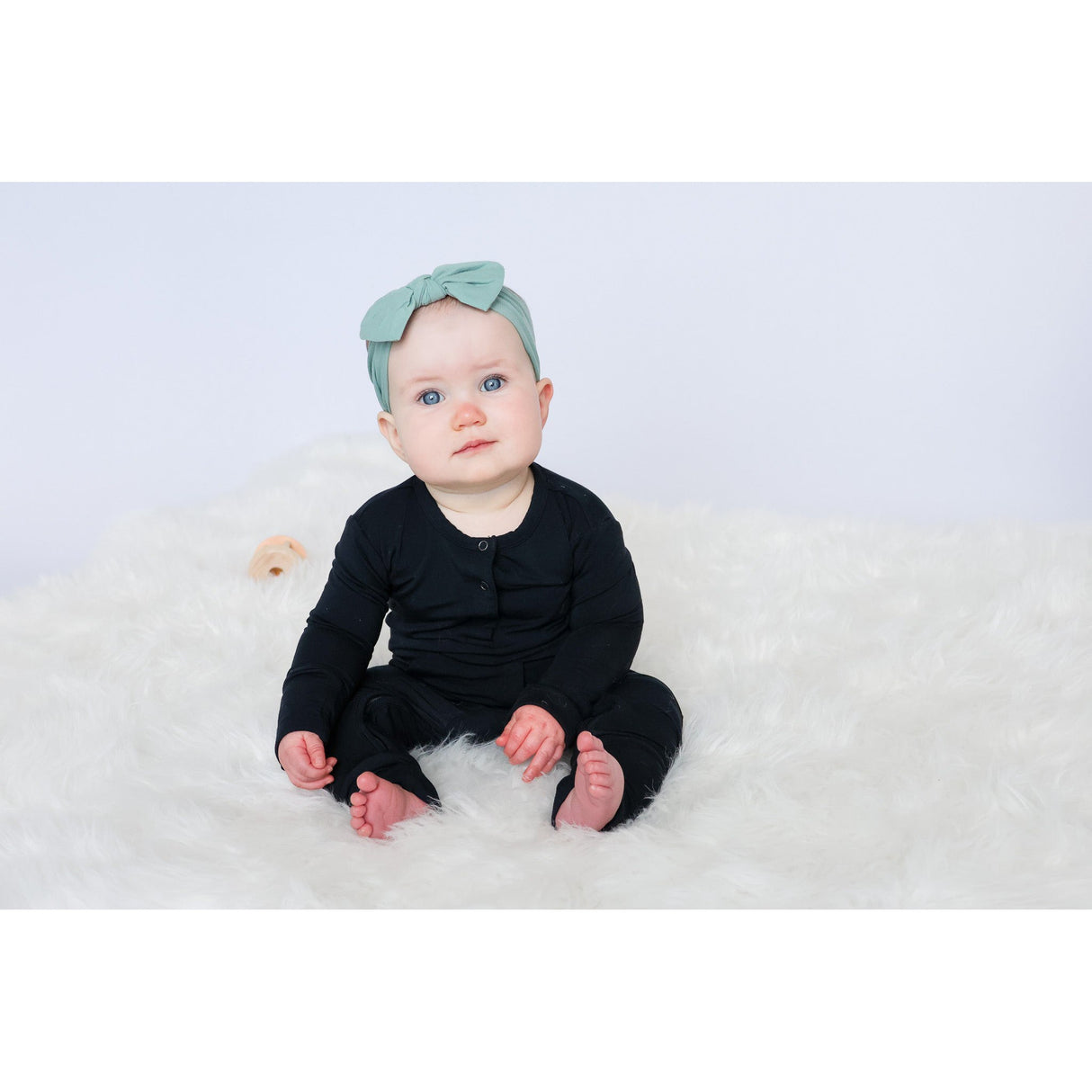 Long Sleeve Romper - Jett Black - HoneyBug 