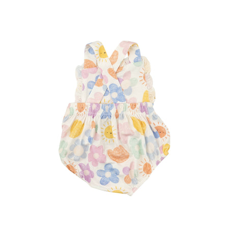 Ruffle Bib Bubble - Happy Suns - HoneyBug 