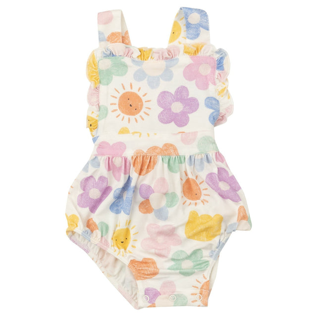 Ruffle Bib Bubble - Happy Suns - HoneyBug 