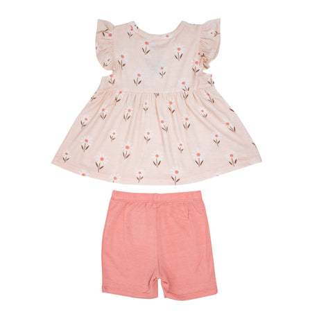 Ruffle Swing Top & Biker Short - Petite Daisy - HoneyBug 