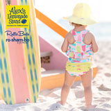 RuffleButts Toddler Ice Cream Tankini with Roshambo Pink Glitter Sunglasses - HoneyBug 