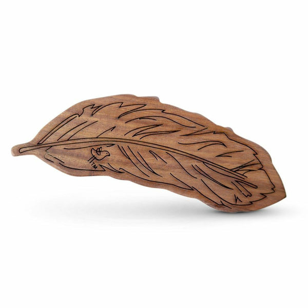 Wooden Feather Teether - HoneyBug 