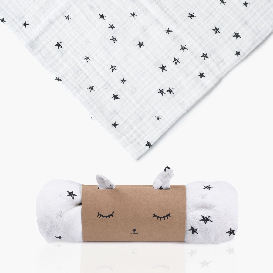 Organic Muslin Swaddle - Stars - HoneyBug 