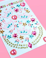 53 face gems including crowns, flowers, hearts + more