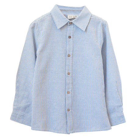 Boys Collar Shirt - Blue Stripe - HoneyBug 
