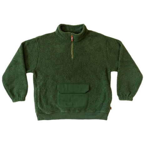 ADULT SHERPA ZIP PULLOVER | SPRUCE - HoneyBug 