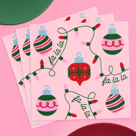 Deck the Halls Napkins - 25 Square Napkins