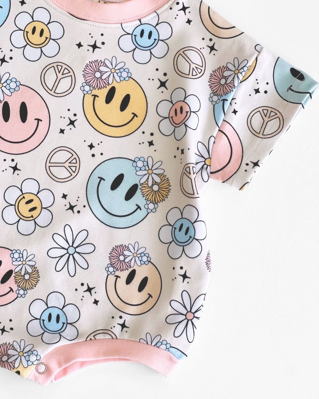 Short Sleeve Bubble Romper | Groovy Girl - HoneyBug 