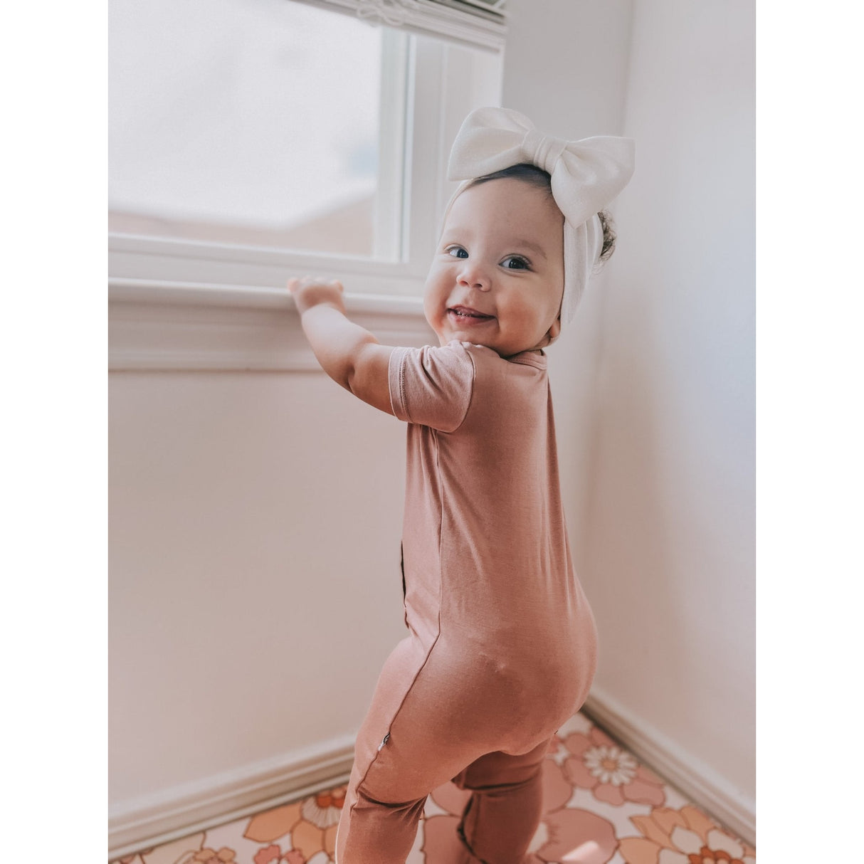 Short Sleeve Romper - Canyon Clay - HoneyBug 