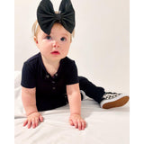 Short Sleeve Romper - Jett Black - HoneyBug 