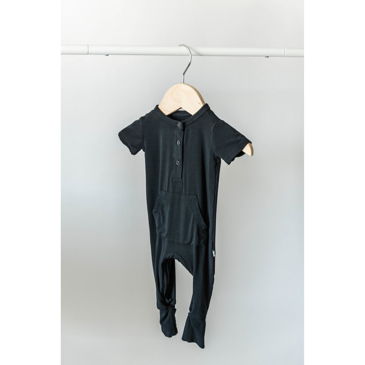 Short Sleeve Romper - Jett Black - HoneyBug 