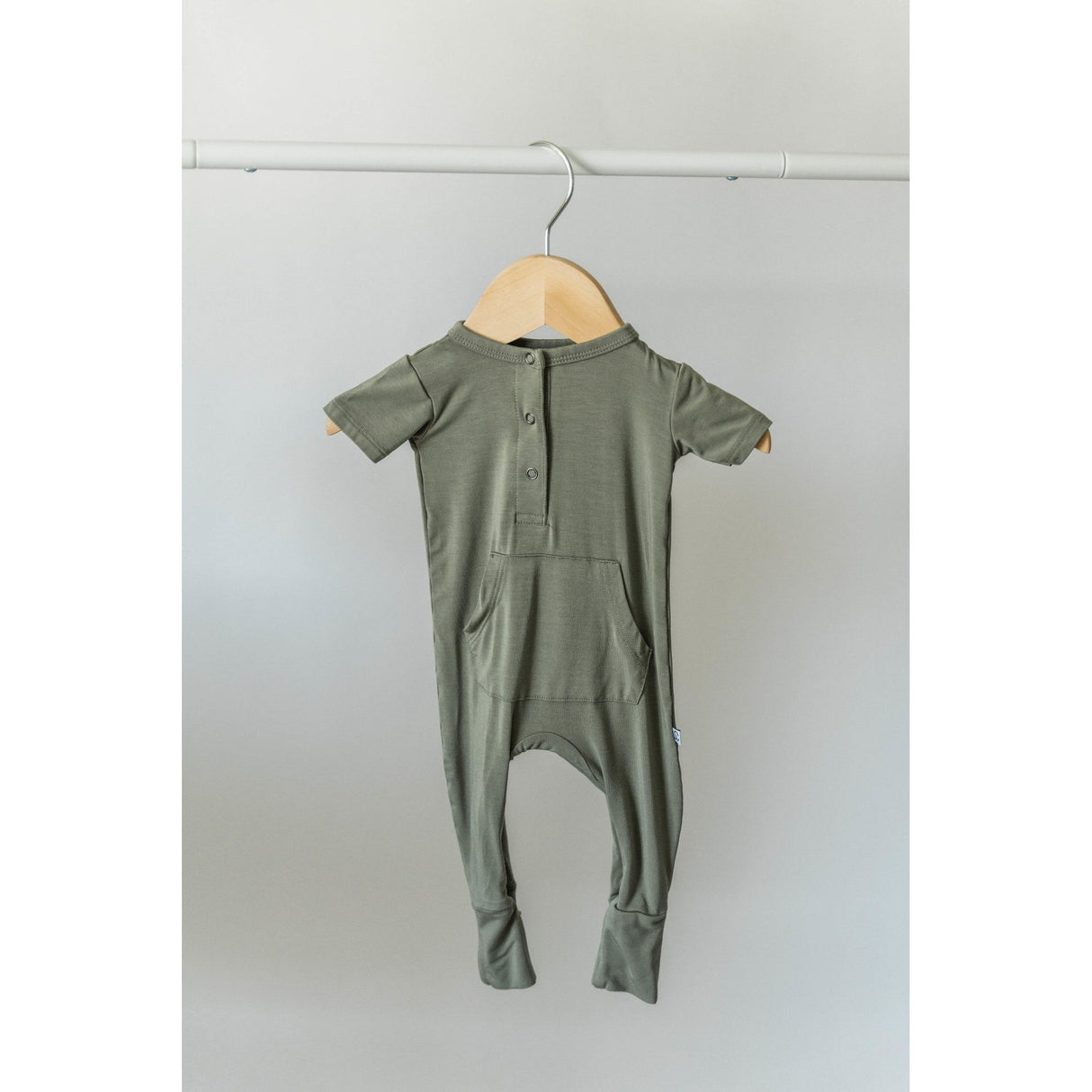 Short Sleeve Romper - Sage - HoneyBug 