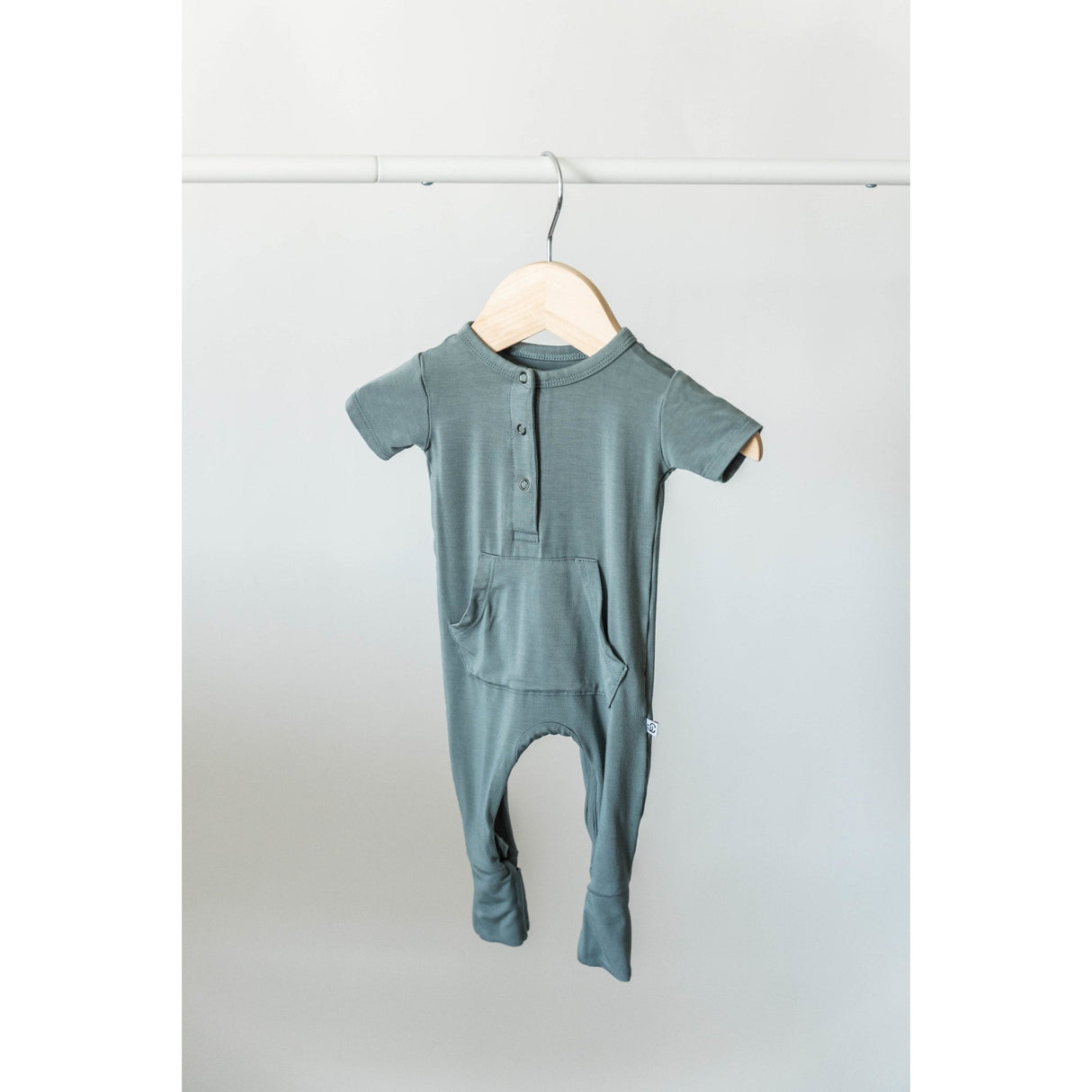 Short Sleeve Romper - Sea Blue - HoneyBug 