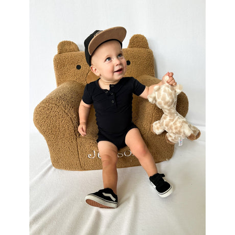 Shorty Romper- Jett Black - HoneyBug 