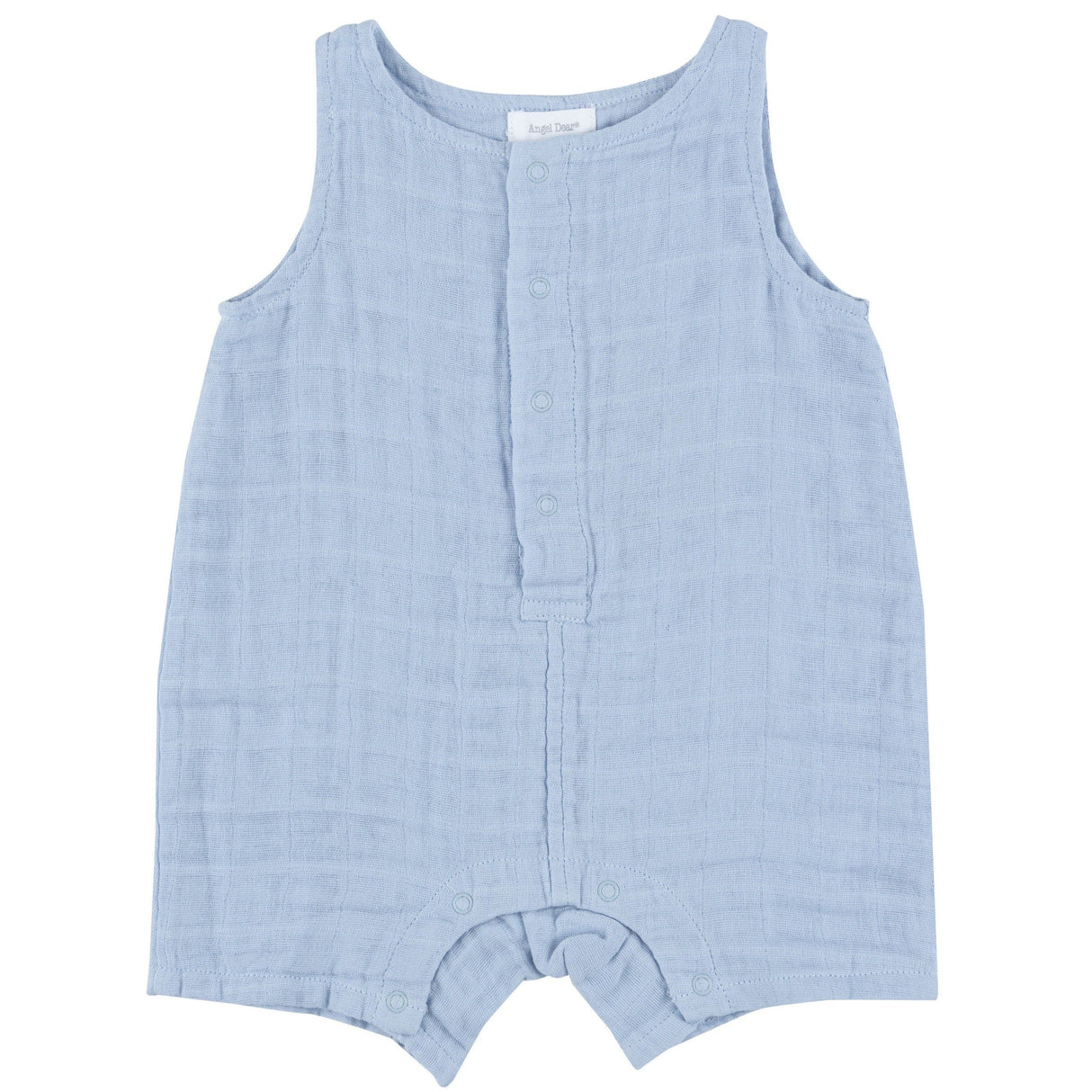 Shortie Romper - Dusty Blue Solid Muslin - HoneyBug 