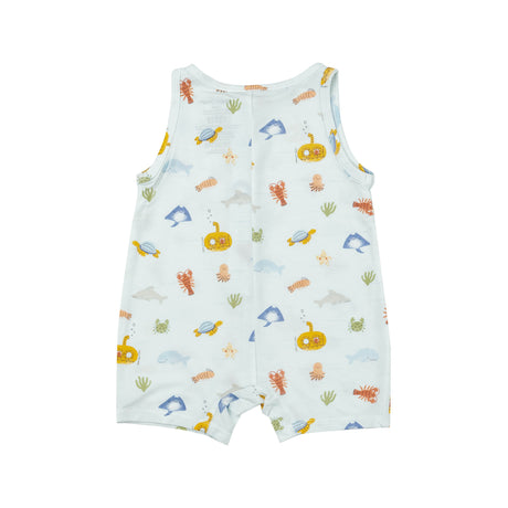 Shortie Romper - Inky Ocean - HoneyBug 