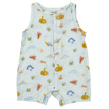 Shortie Romper - Inky Ocean - HoneyBug 