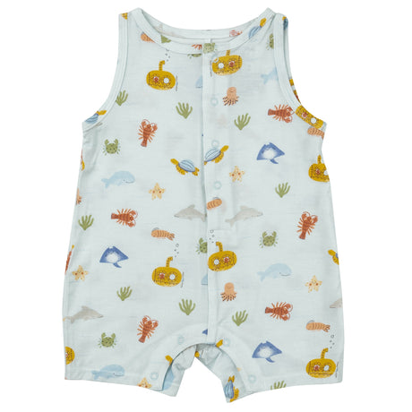 Shortie Romper - Inky Ocean - HoneyBug 