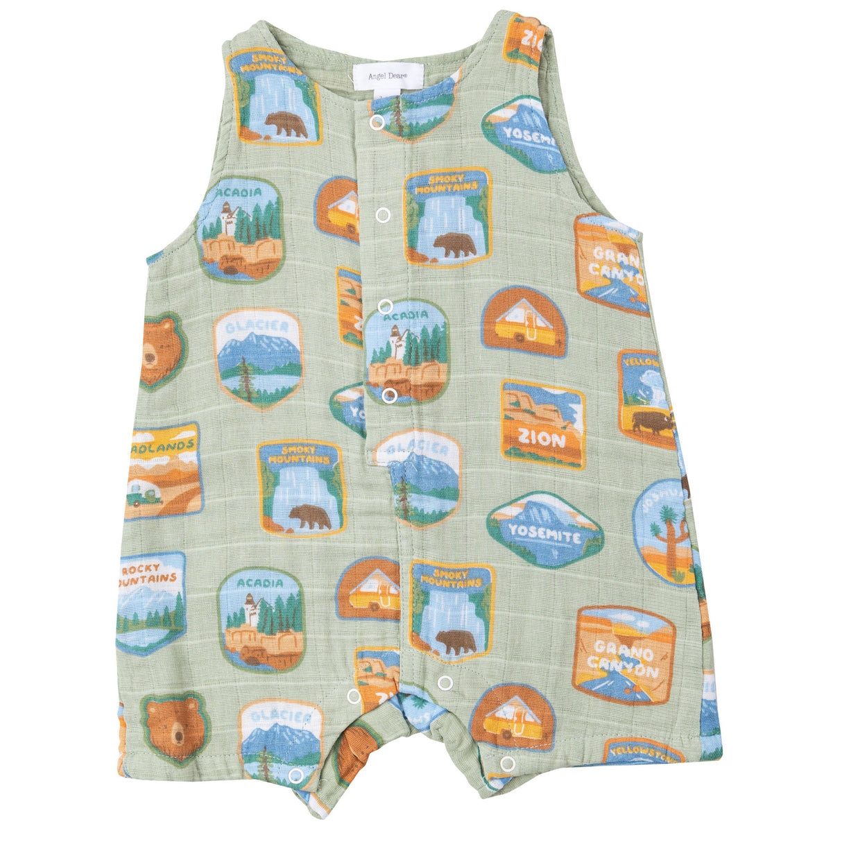 Shortie Romper - National Park Patches - HoneyBug 