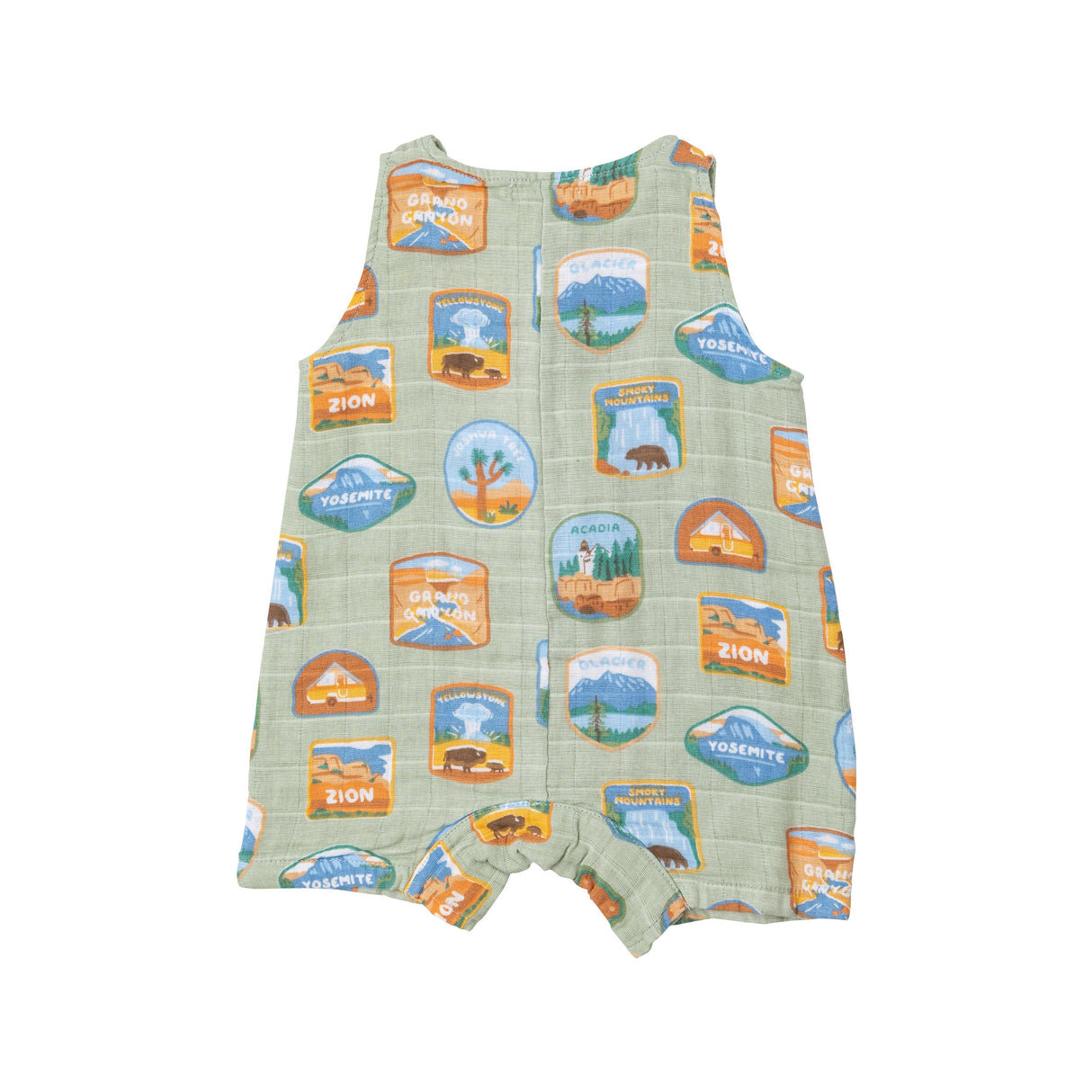 Shortie Romper - National Park Patches - HoneyBug 