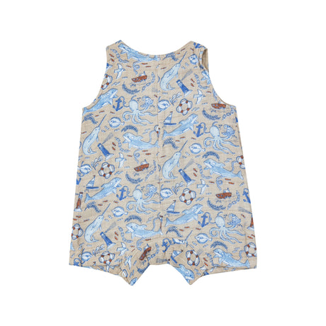 Shortie Romper - Nautical Notebook - HoneyBug 