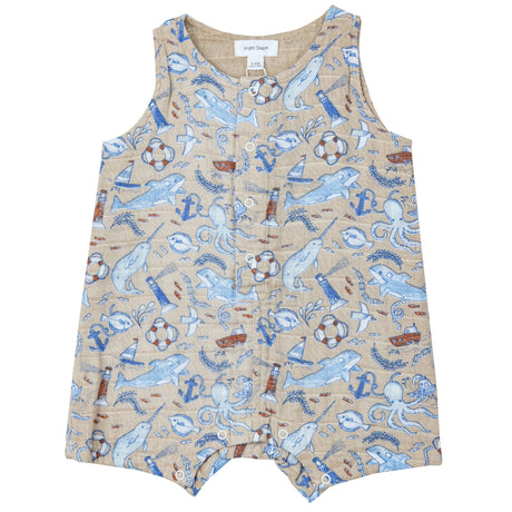 Shortie Romper - Nautical Notebook - HoneyBug 