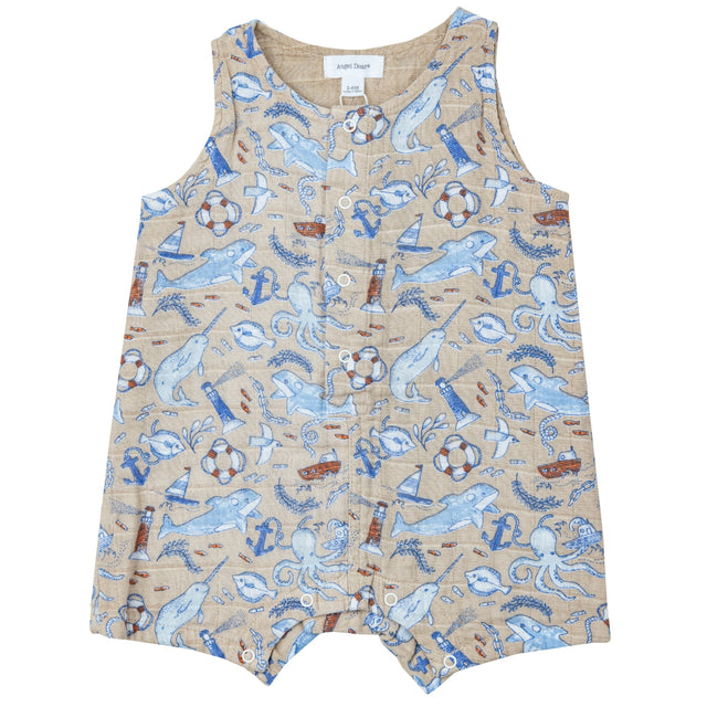 Shortie Romper - Nautical Notebook - HoneyBug 