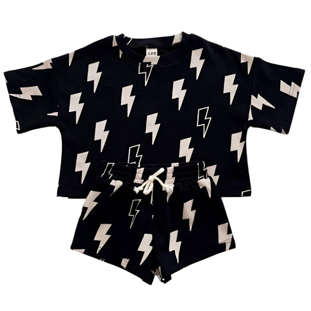 Shorts Set | Black Bolts - HoneyBug 