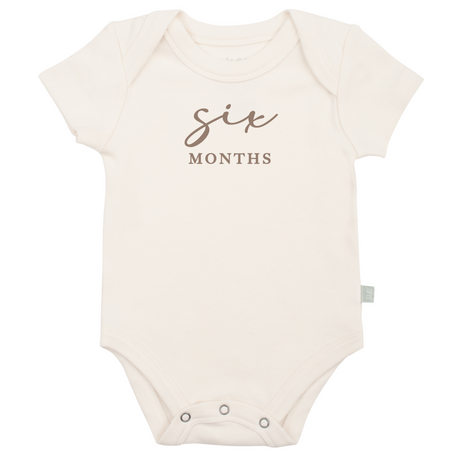 graphic bodysuit | six months milestone taupe - HoneyBug 