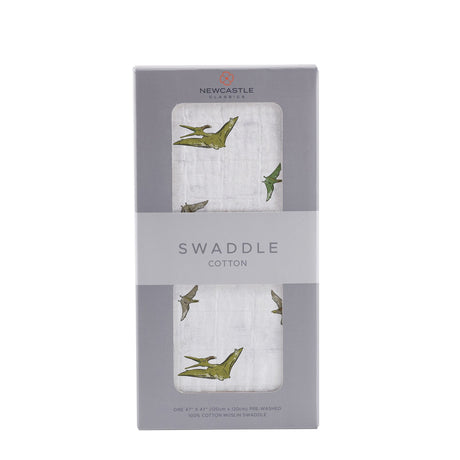Pteranodon Cotton Muslin Swaddle - HoneyBug 