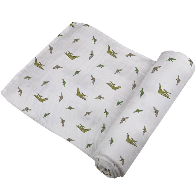 Pteranodon Cotton Muslin Swaddle - HoneyBug 