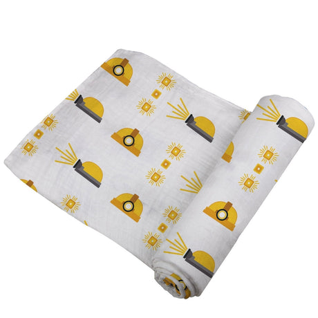 Hard Hat Bamboo Muslin Swaddle - HoneyBug 